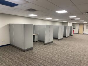 Office cubicles installed by MJ Furniture Enterprise.